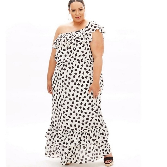 🎉7xHP🎉 NWT BeautiCurve X Lane Bryant Animal Dot Maxi Dress - Picture 5 of 9